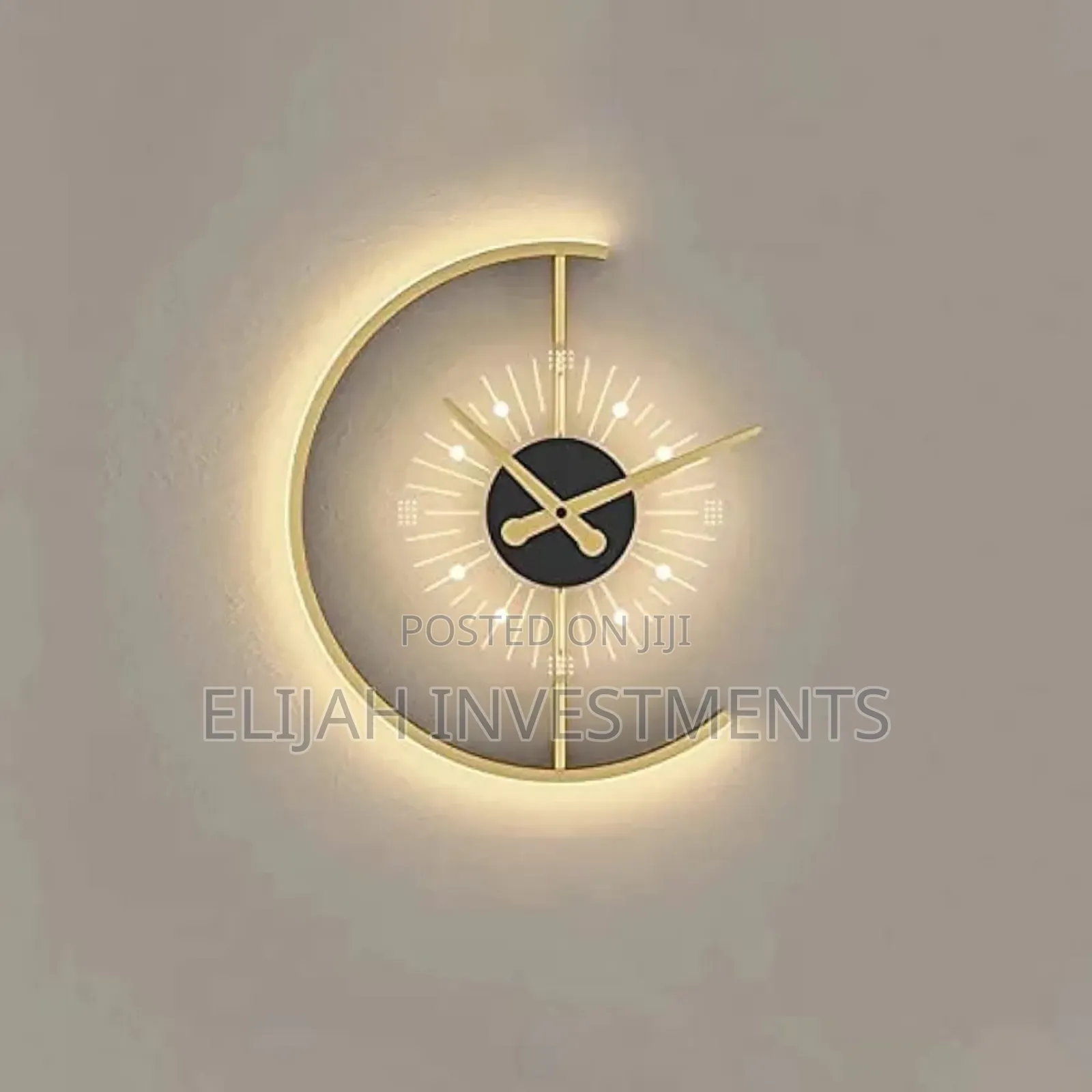 Golden Led Wall Clock
