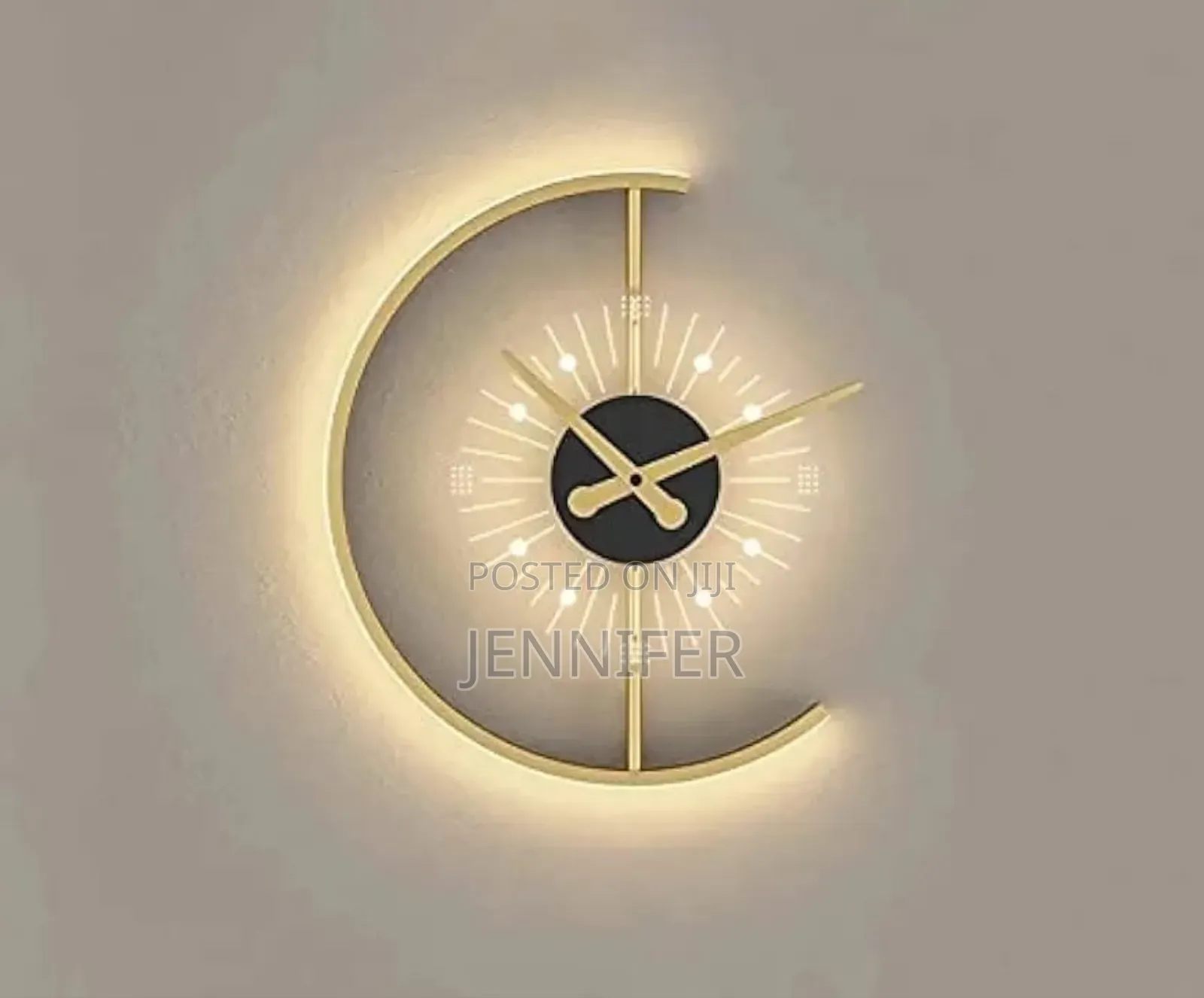 Golden Led Wall Clock