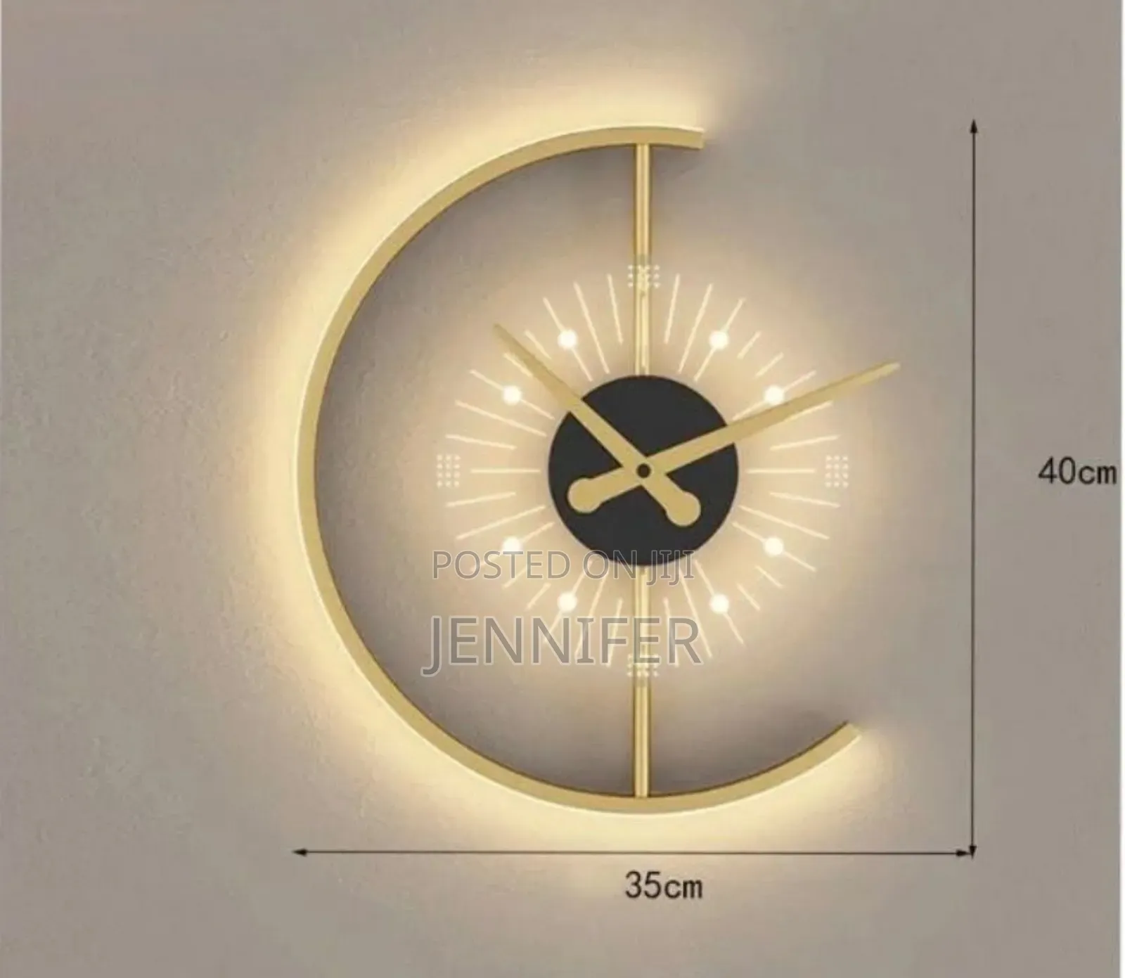 Golden Led Wall Clock