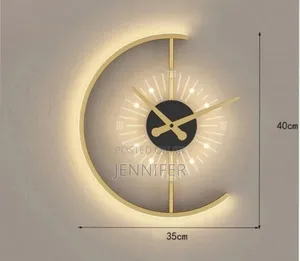 Golden Led Wall Clock
