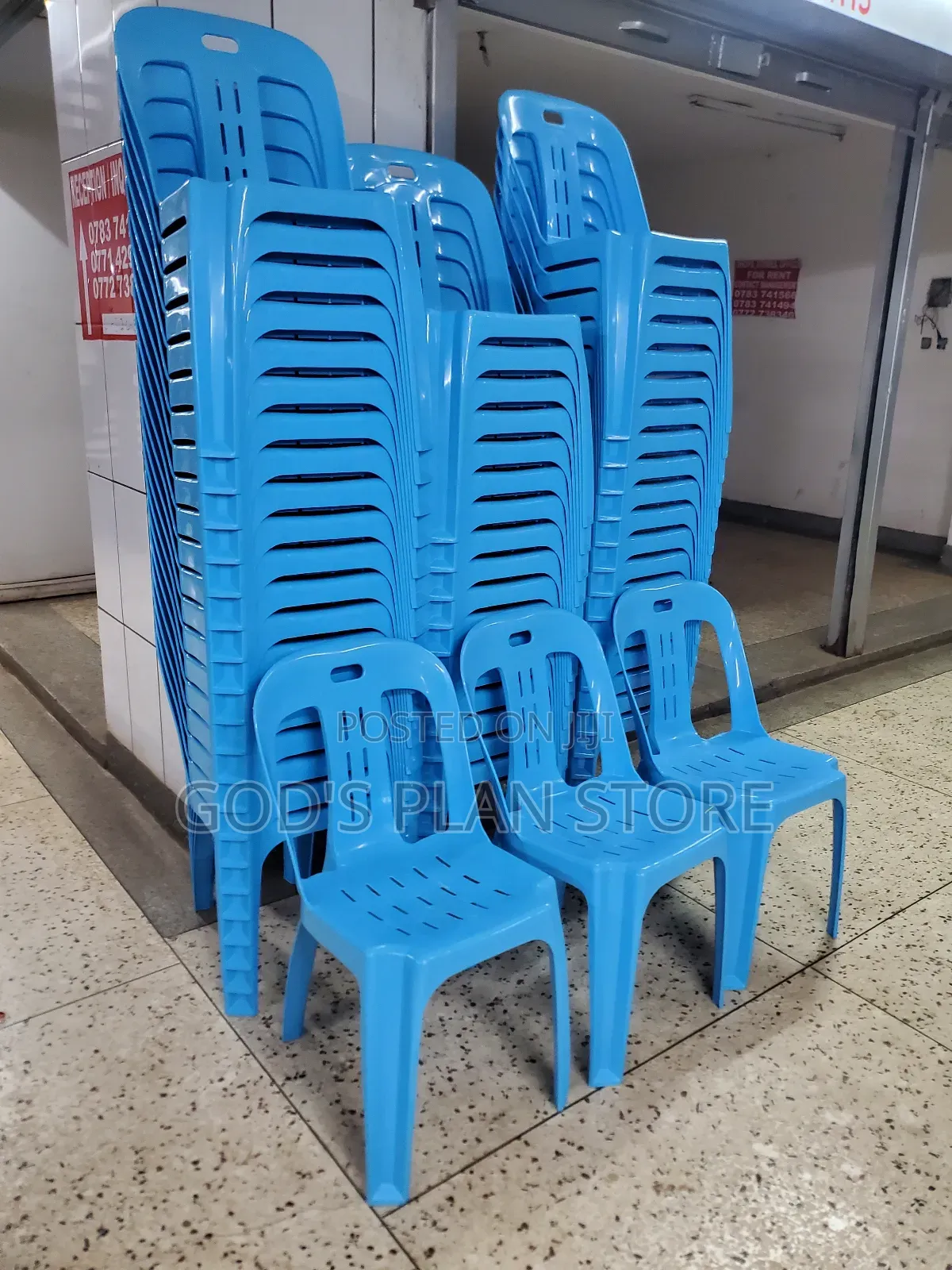 Round Back Armless Plastic Chairs