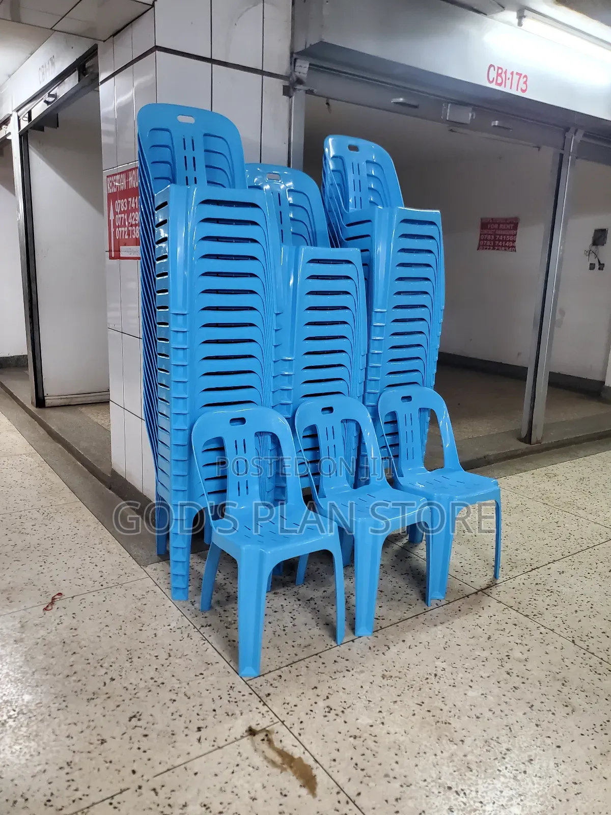 Round Back Armless Plastic Chairs