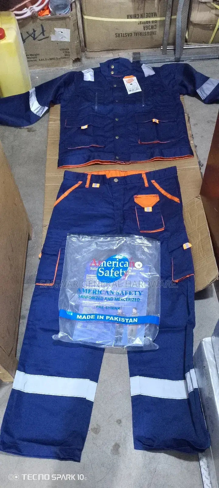 2pc-heavyduty Coveralls(Trouser&Shirt)With Reflectors American Safety.