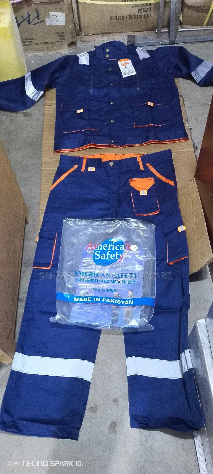 2pc-heavyduty Coveralls(Trouser&Shirt)With Reflectors American Safety.
