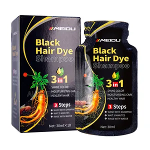 Instant Hair Grey Coverage Black Shampoo, 3 in 1 Black Dye.
