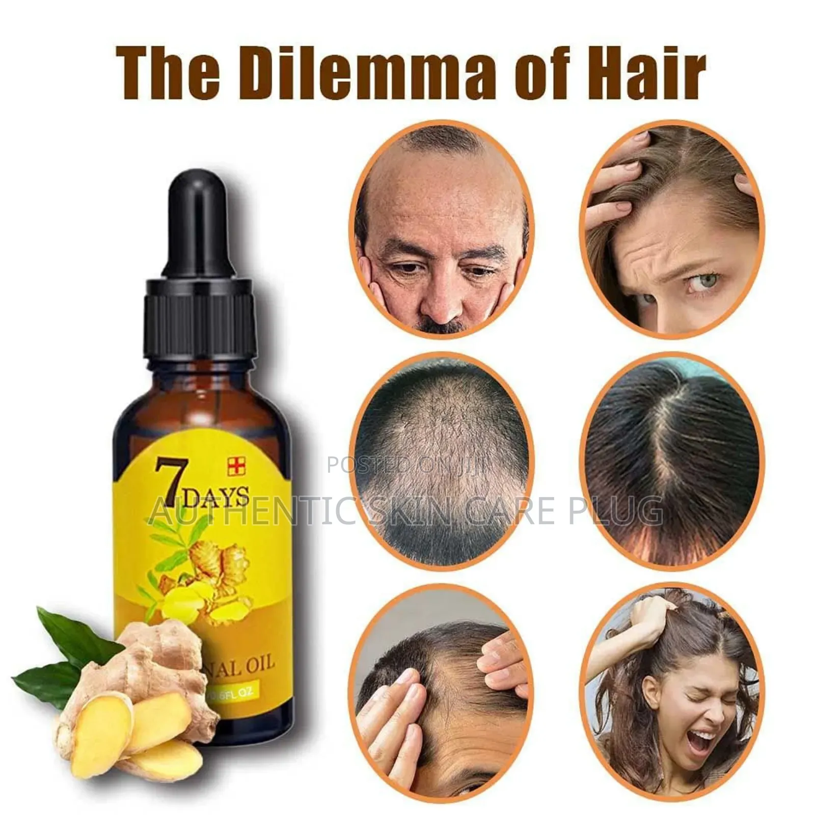 7 Days Fast Ginger Hair Growth Serum Anti-Loss Hair Regrowth