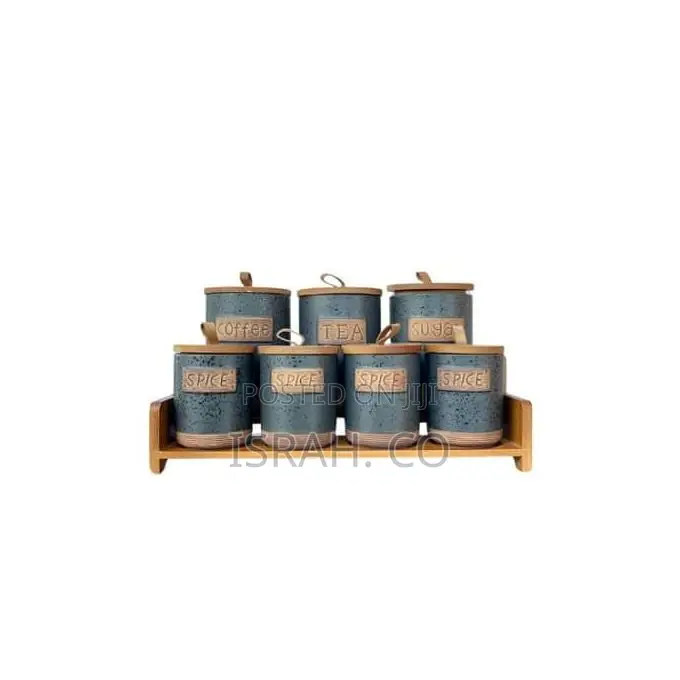 Kitchen Canister Set, 7-Piece Ceramic Kitchen Boxes