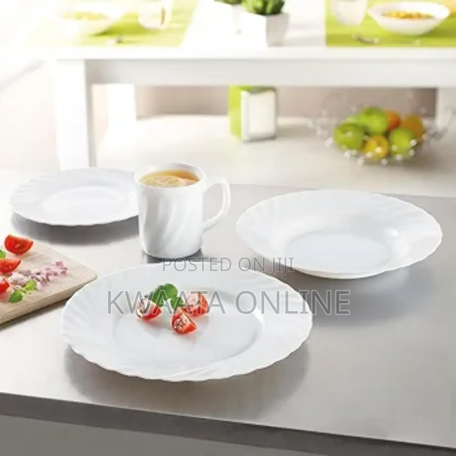 6 Piece Luminarc Dish White Plate, Various Designs