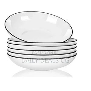 6 Pieces of Deep Soup Dinner Plates Bowls, White