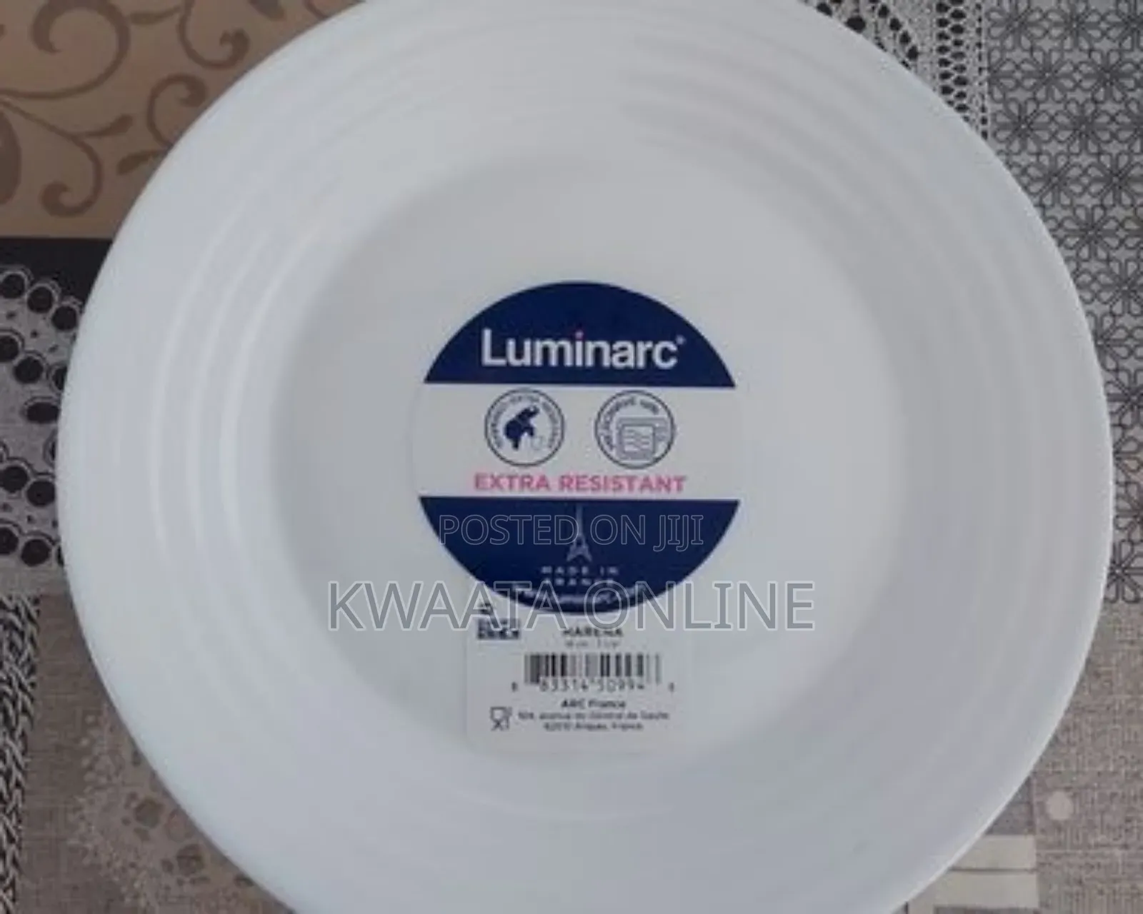 6 Piece Luminarc Dish White Plate, Various Designs