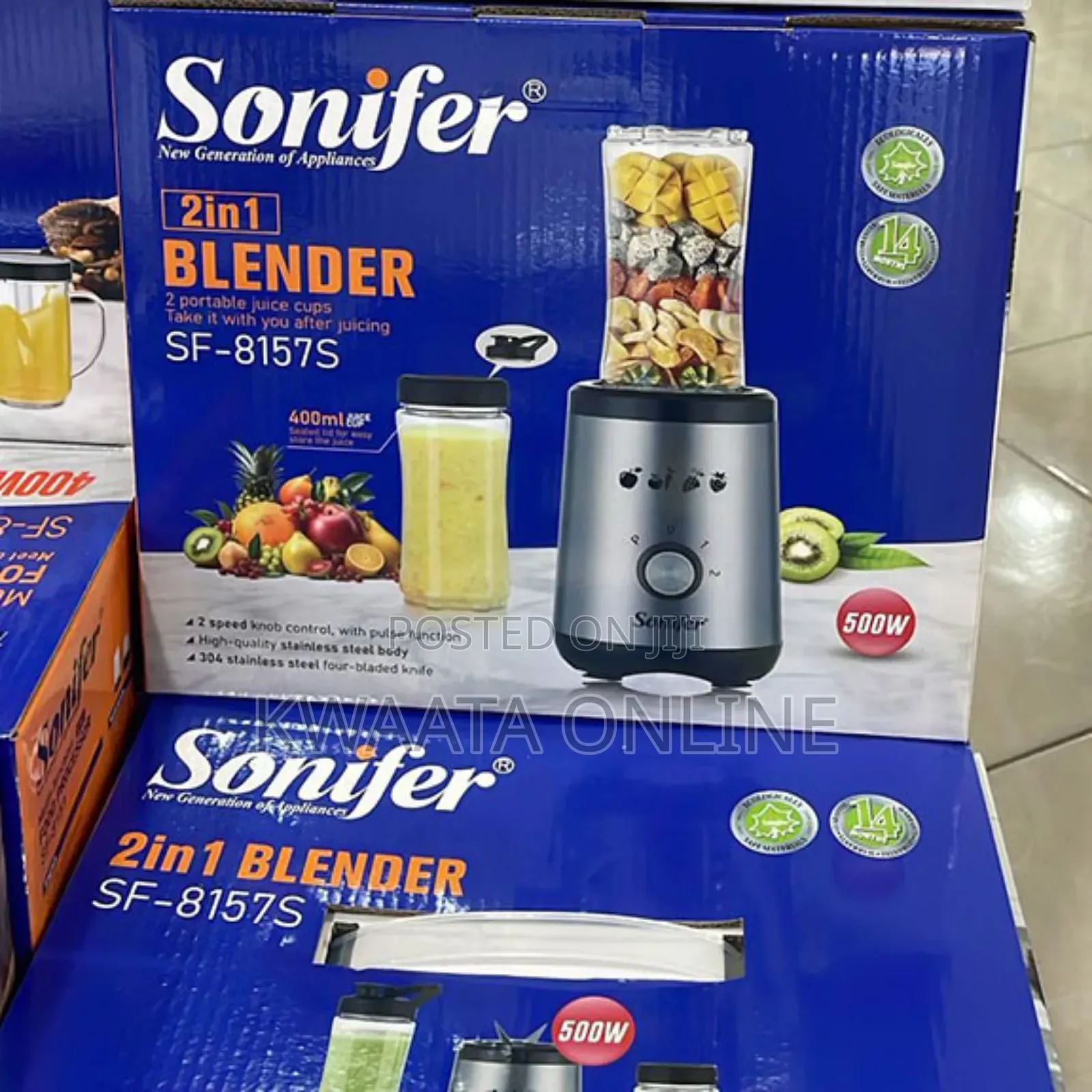 2 In 1bsonifer Sf-8157s Blender – 500w, Cocktail Maker, 0.6l