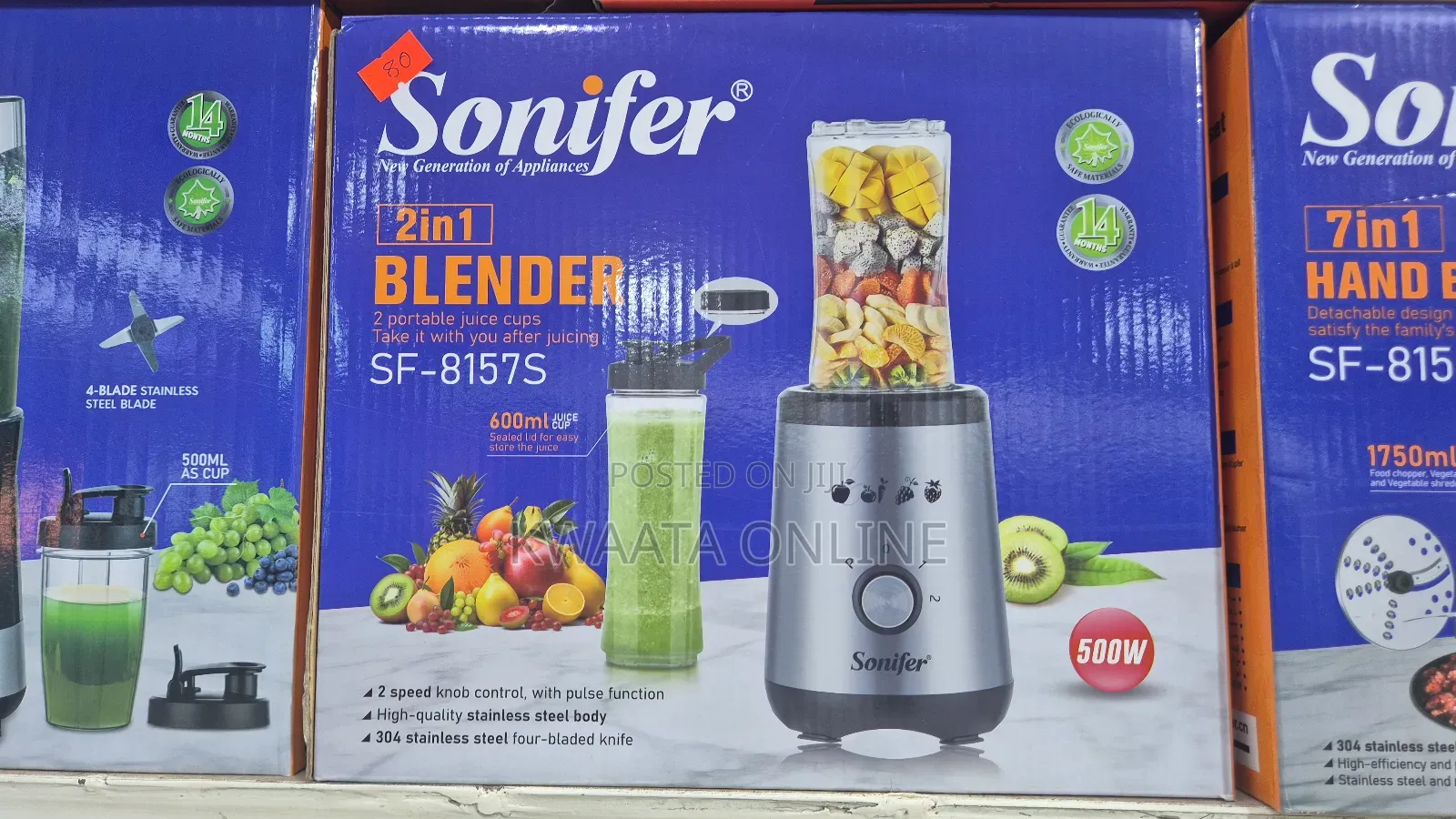2 In 1bsonifer Sf-8157s Blender – 500w, Cocktail Maker, 0.6l