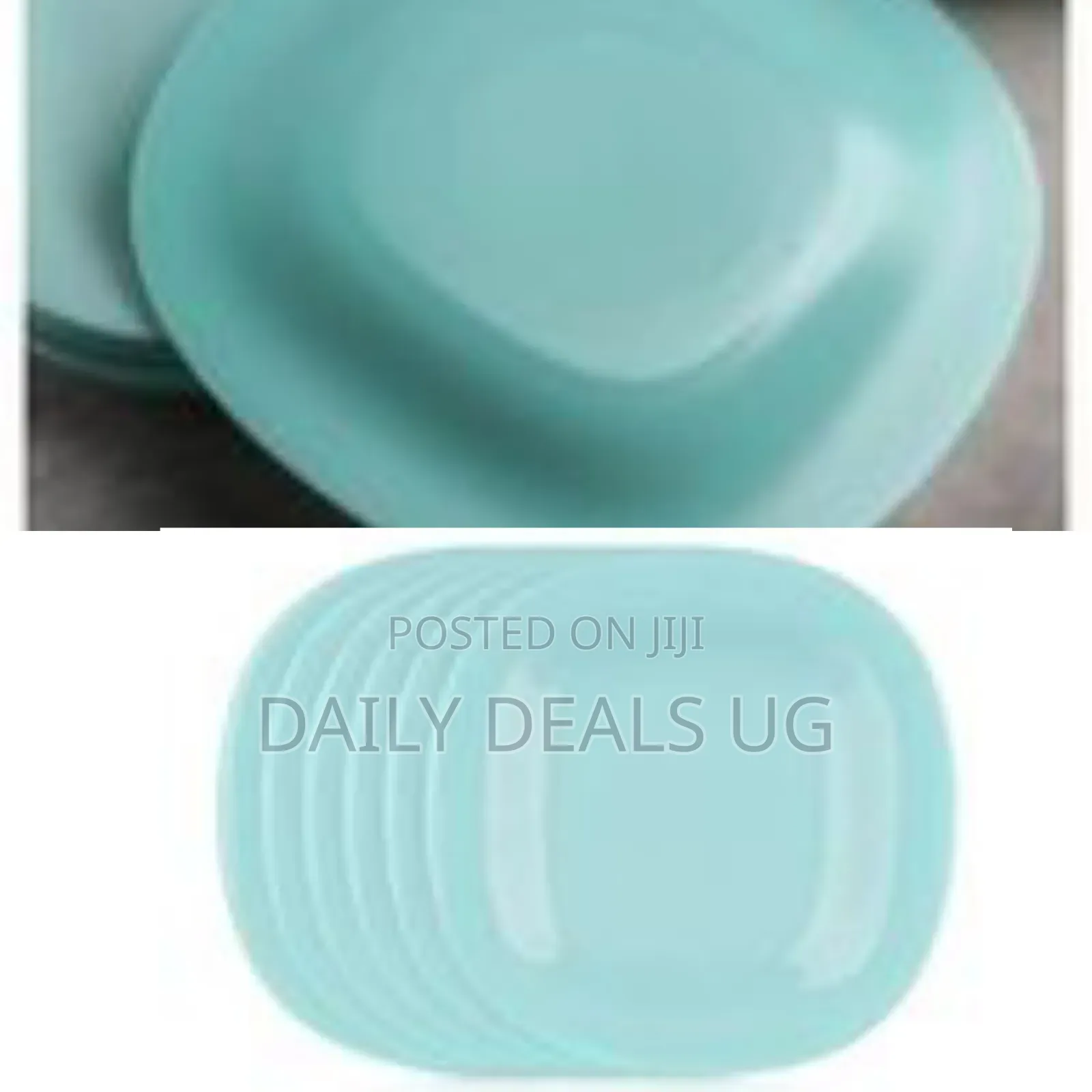 Luminarc 6 Pieces of Luminarc Square Plain Design Side Plates - Green