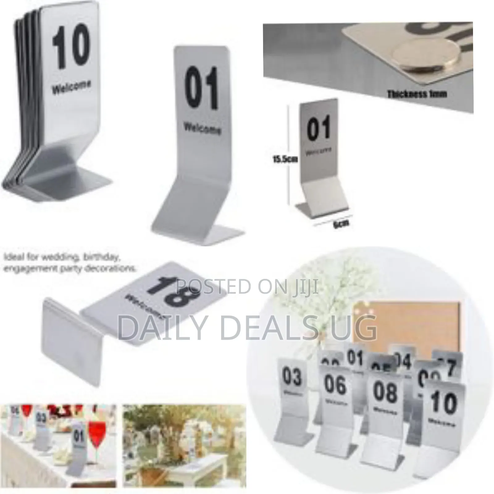 Stainless Steel Table Numbers Place Cards Seat Numbers