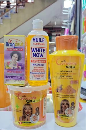 Kit éclaircissant Miss Curcuma Gold - 3 Produits Au Curcuma Anti-taches - Pour Le Visage Et Le Corps - Neuf