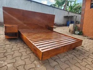 Floating Bed With Wide Headboard