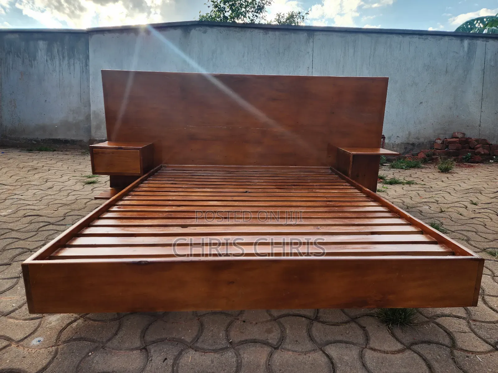 Floating Bed With Wide Headboard