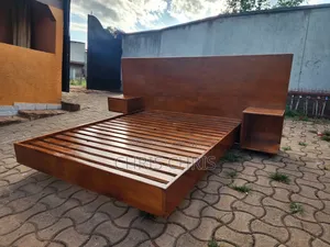 Floating Bed With Wide Headboard