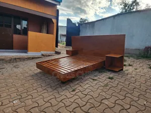 Floating Bed With Wide Headboard