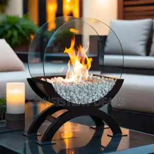 Round Glass Large Tabletop Fire Place