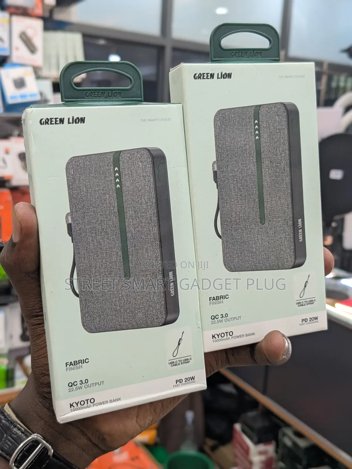 Green Kyoto Fabric Textured Powerbank 10000mah