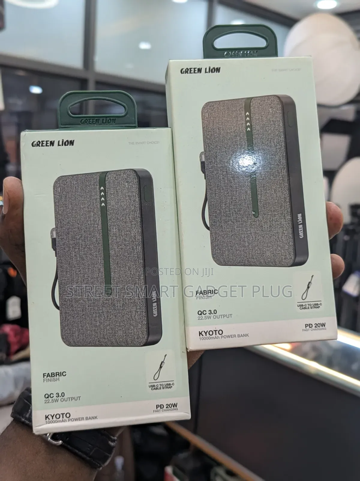 Green Kyoto Fabric Textured Powerbank 10000mah
