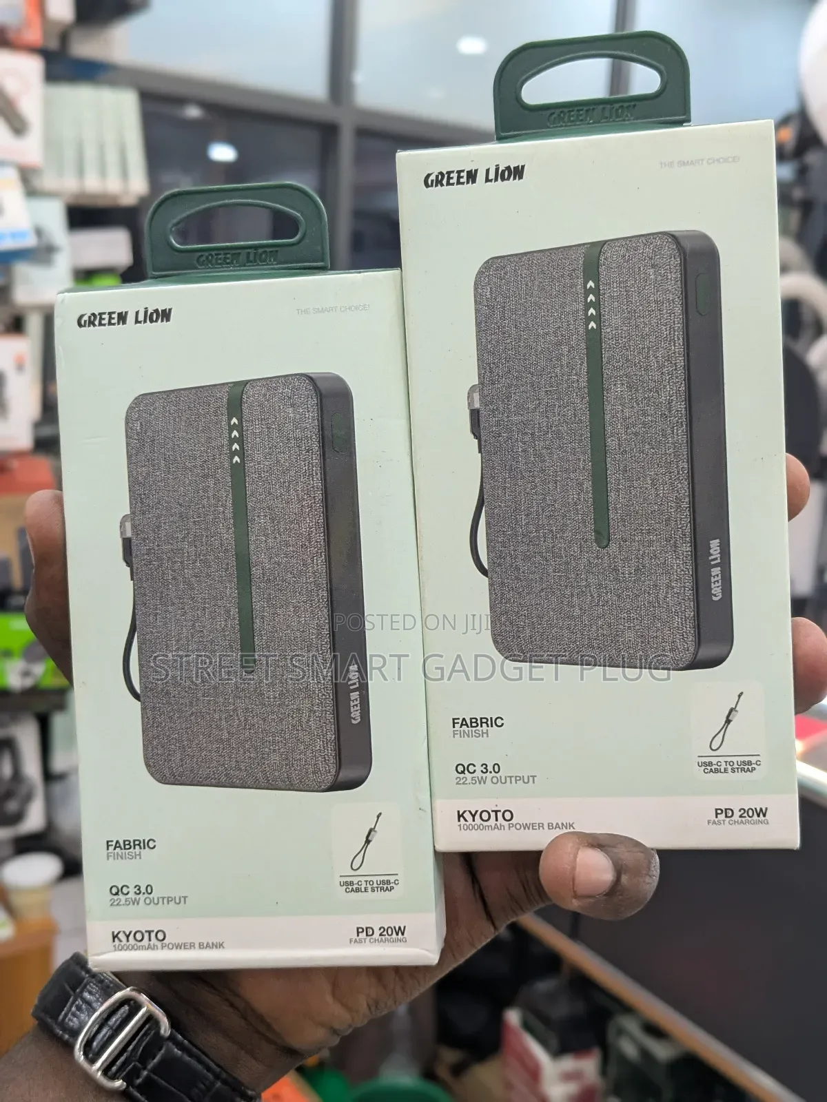 Green Kyoto Fabric Textured Powerbank 10000mah