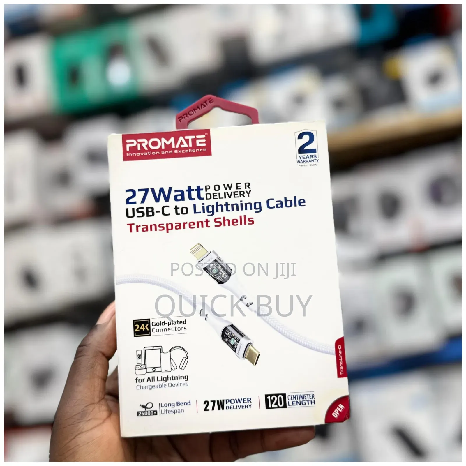 Promate 27w Power Delivery Usb-C to Lightning Cable