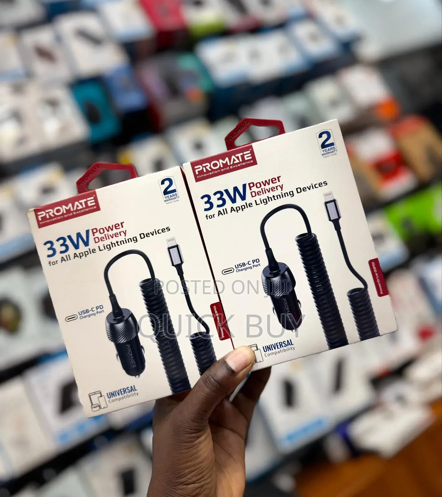 Promate Car Charger for Apple Lightning Devices