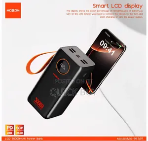 Moxom 50,000mah 22.5w LCD Display Power Bank