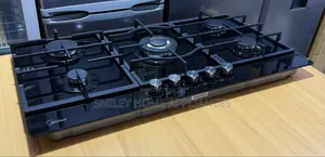 Midea 5 Gas Burner Black Glass Material 90cm by 60cm at 20% Discount
