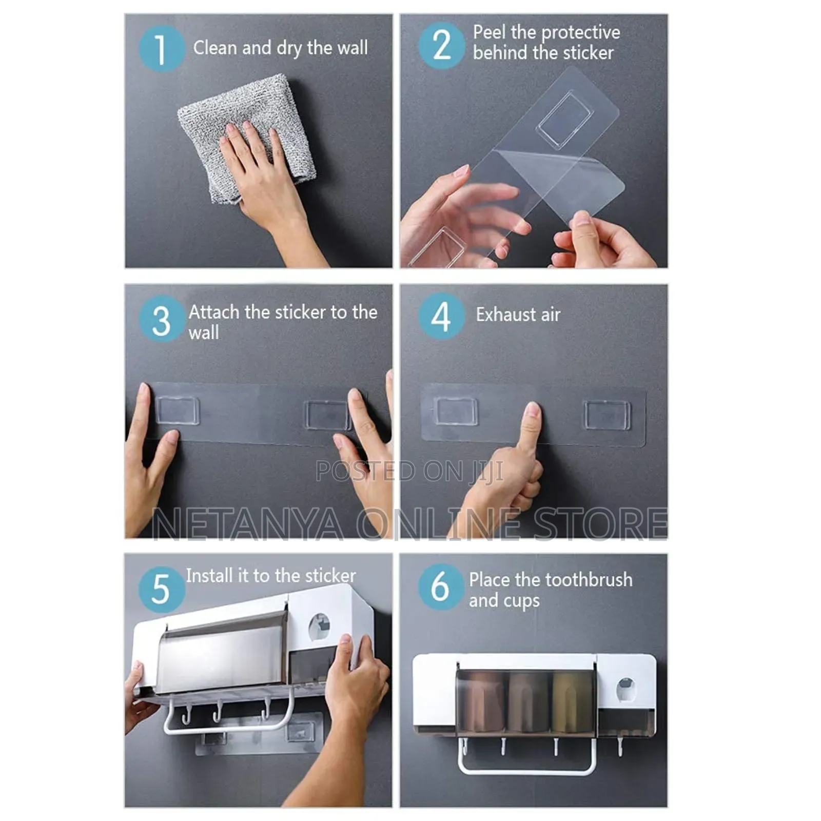 Space Saving Toothpaste Dispenser and Toothbrush Holder