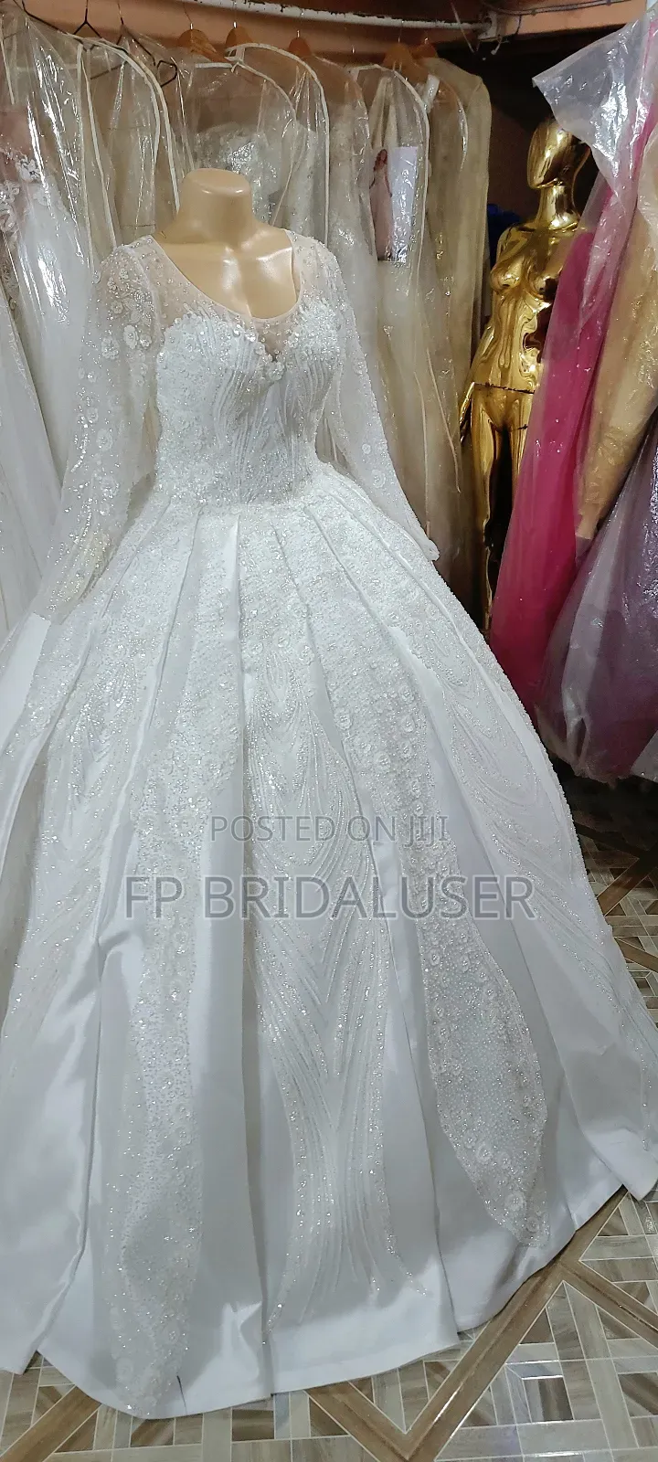 Wedding Gown for Hire Floral Longsleeved