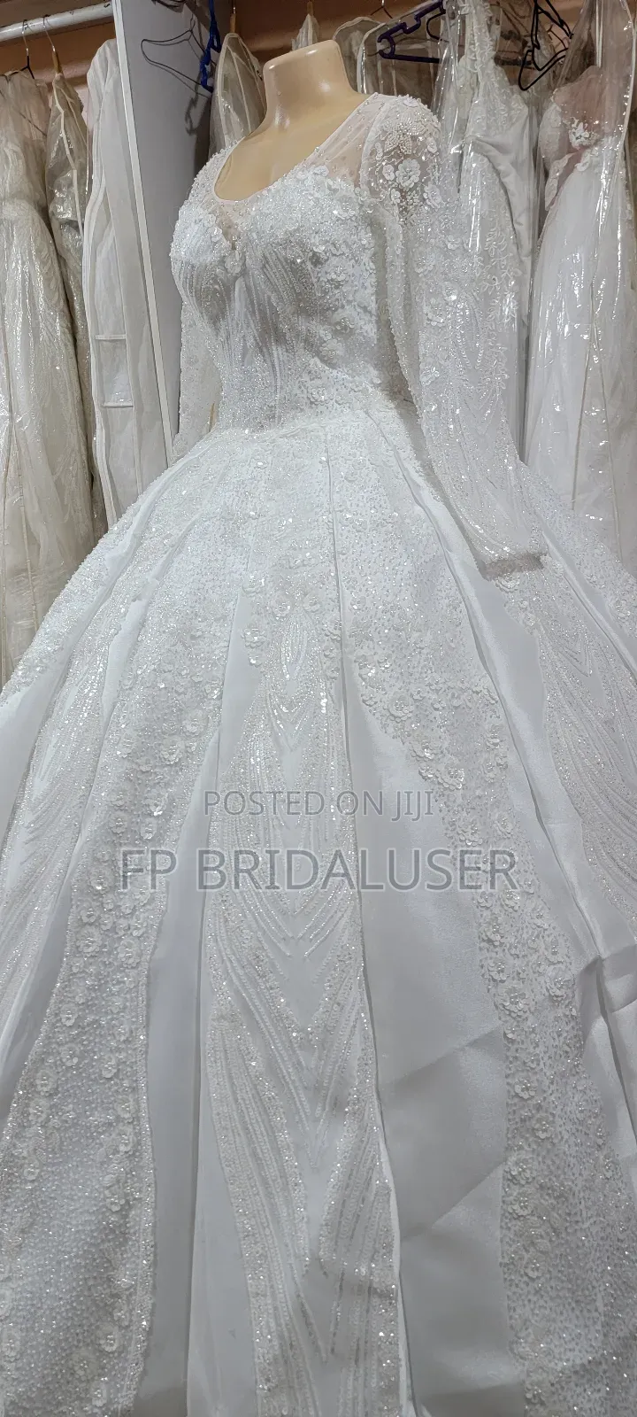 Wedding Gown for Hire Floral Longsleeved