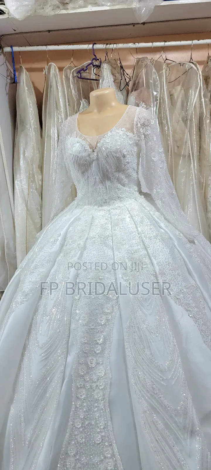 Wedding Gown for Hire Floral Longsleeved