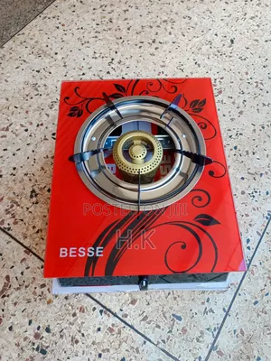 Besse Single-Burner Gas Stove With a Glass Top.