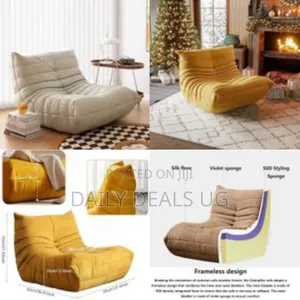 Lazy Floor Velvet Lounge Sofa Fireside Chair Soft Waterproof Bean Bag