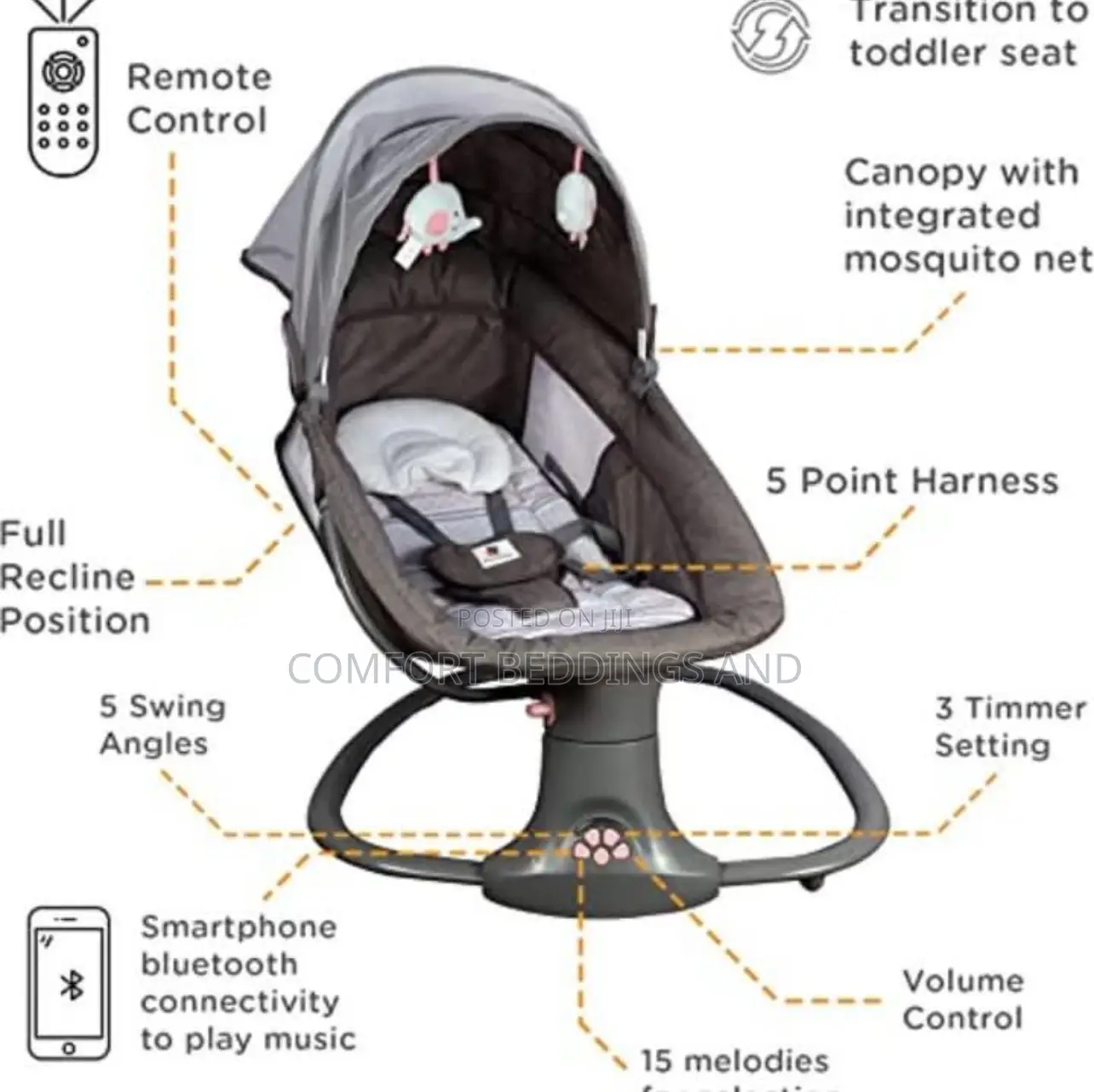 Electric Baby Swing With Remote