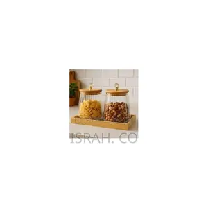 2-Piece Round Airtight Glass Storage Jar Canister Set