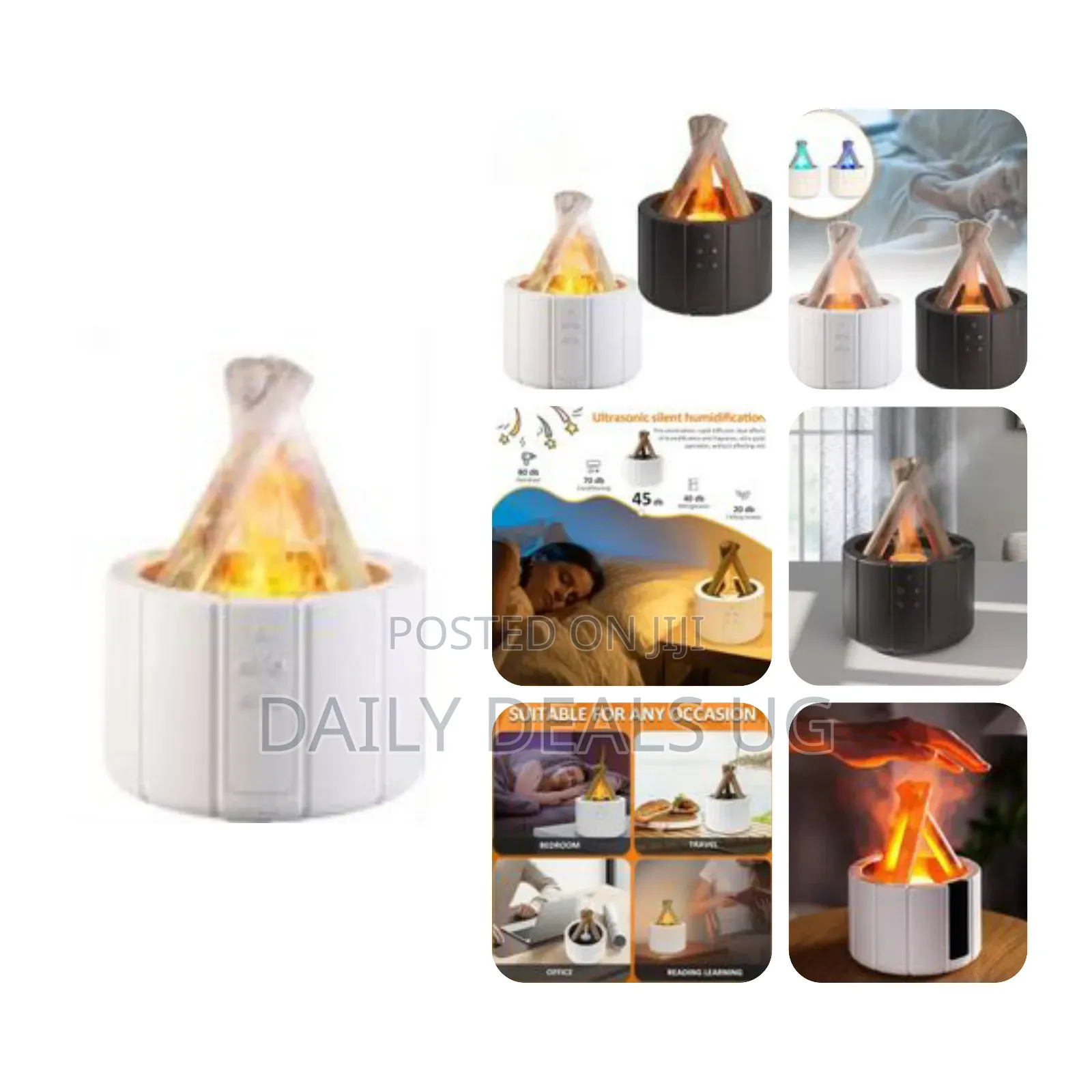 Usb Air Ultrasonic 7 Colorful Lights Silent Bonfire Flame Humidifier