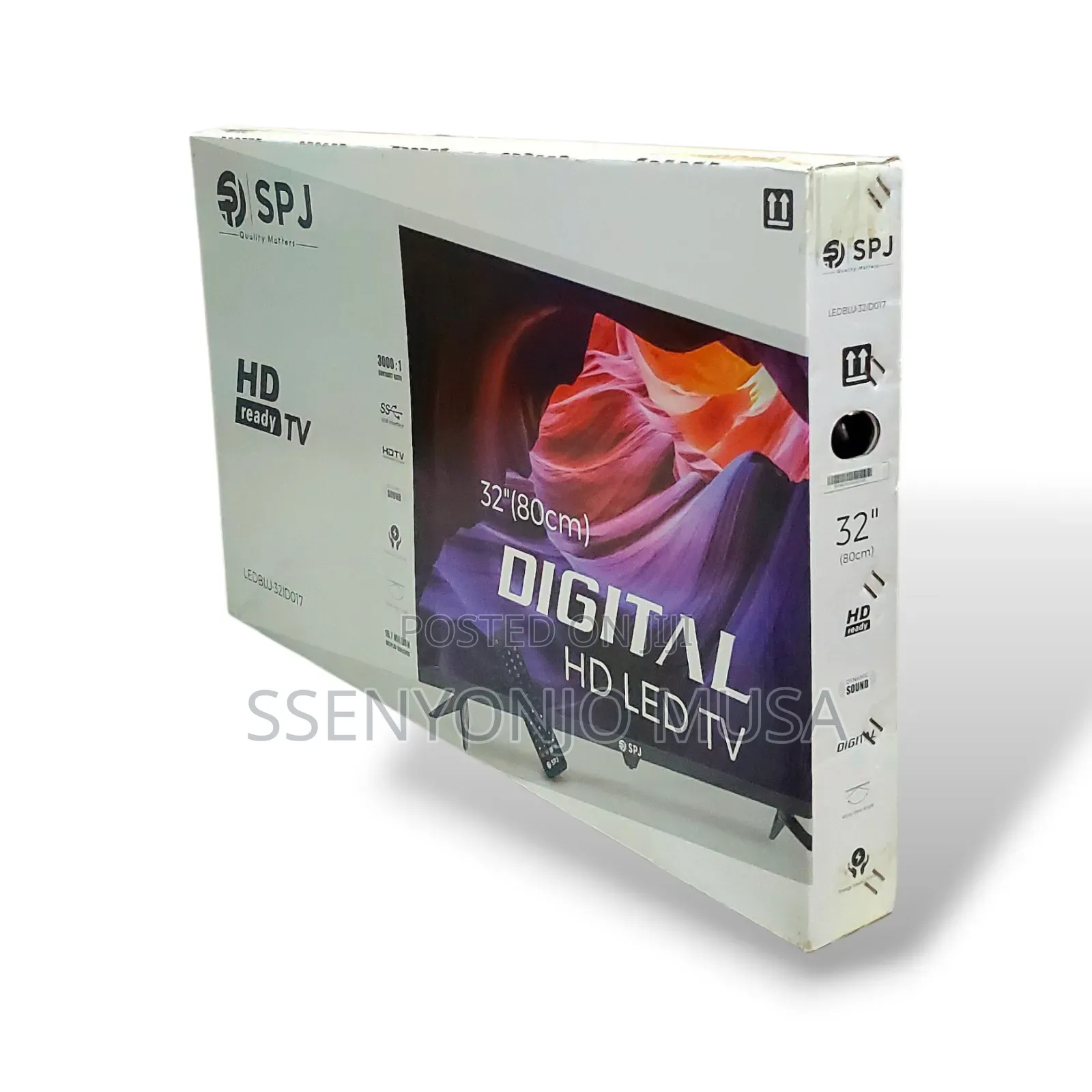 SPJ Tv 32"Inches FHD Digital Led Flameless With in-Built Free to Air.
