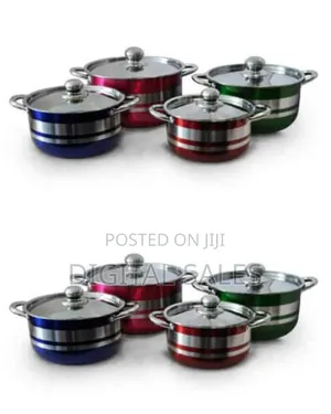 8 Piece Stainless Steel Saucepans Cookware Pots, Multi-Colours