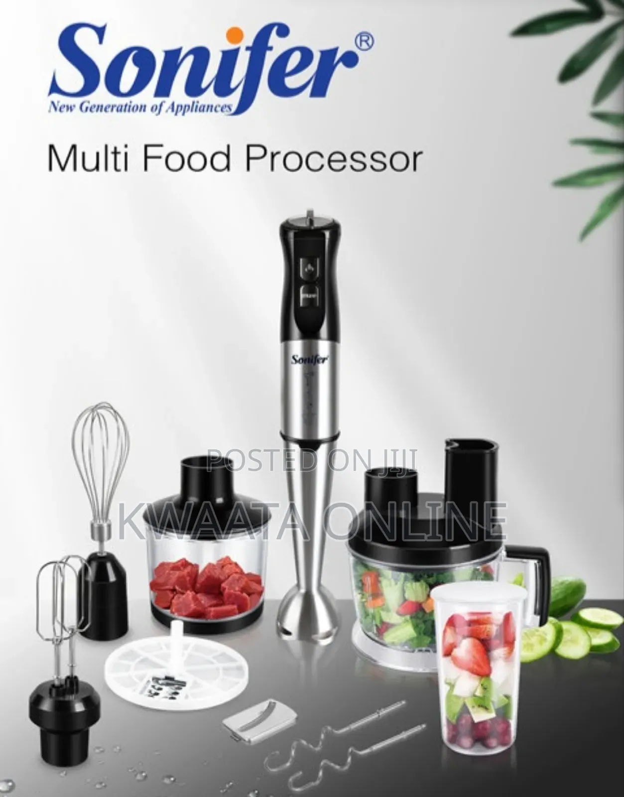 10-in-1 Sonifer Multifunctional Blender With Mixer, Chopper, and Whisk