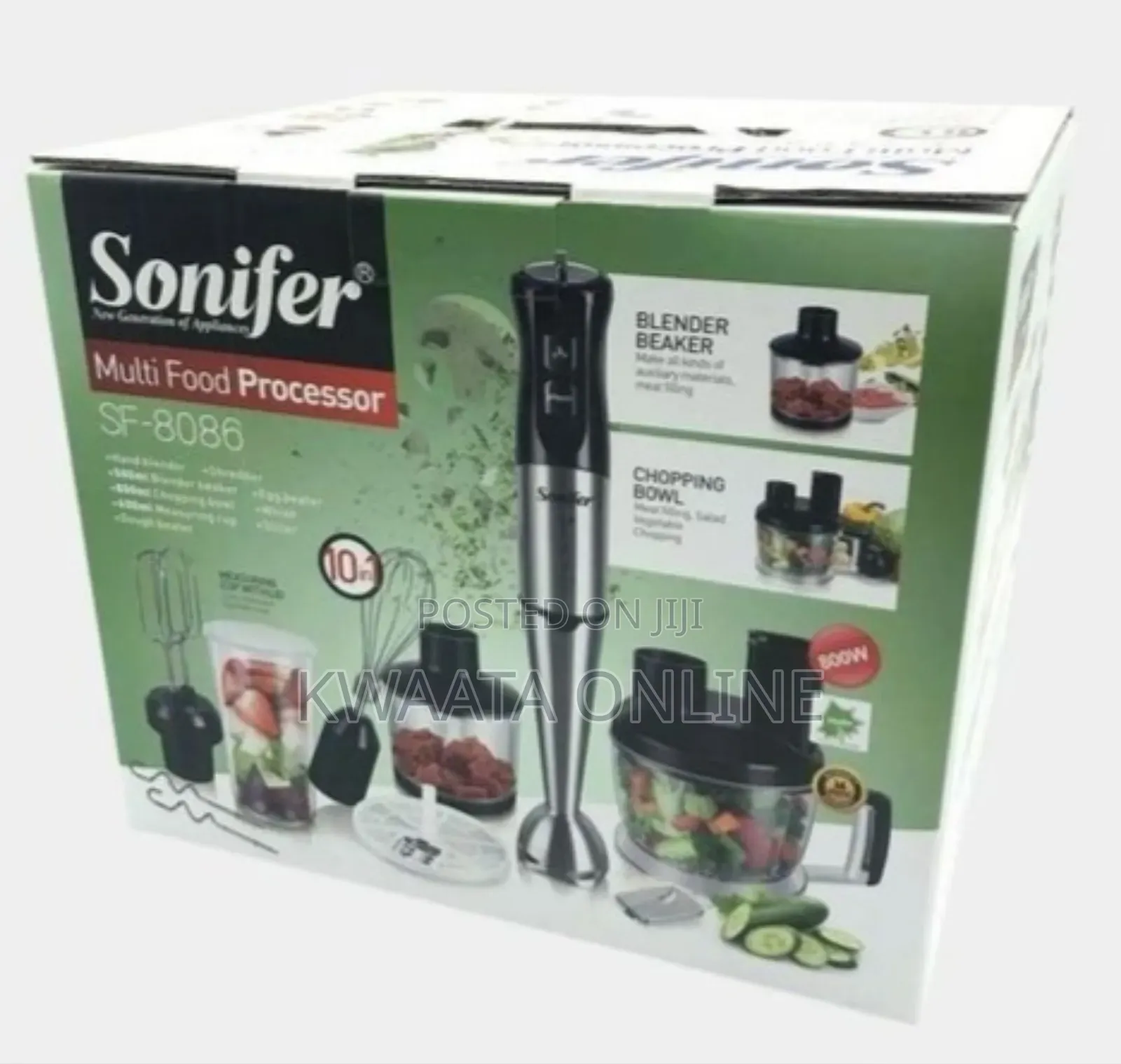 10-in-1 Sonifer Multifunctional Blender With Mixer, Chopper, and Whisk