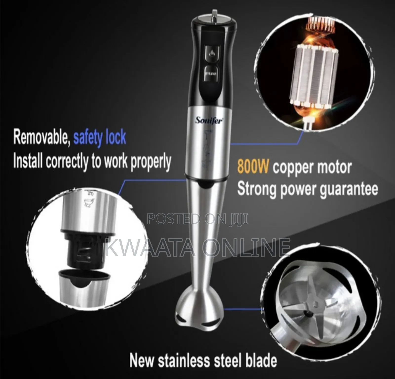 10-in-1 Sonifer Multifunctional Blender With Mixer, Chopper, and Whisk