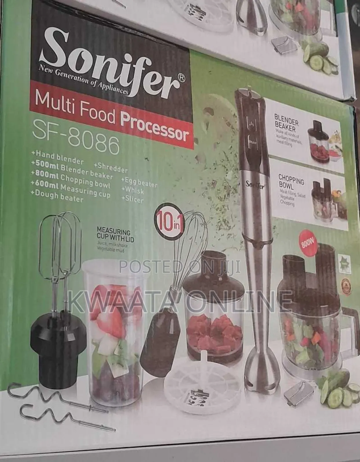 10-in-1 Sonifer Multifunctional Blender With Mixer, Chopper, and Whisk
