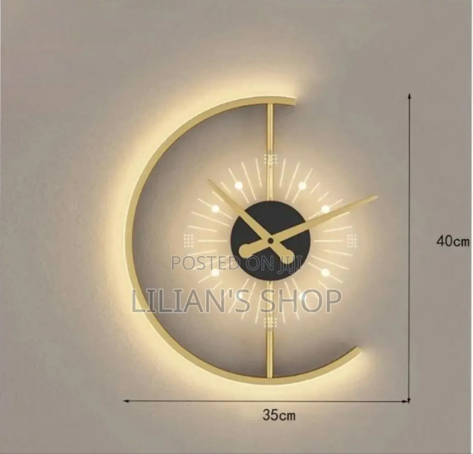Golden Led Wall Clock