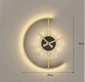 Golden Led Wall Clock