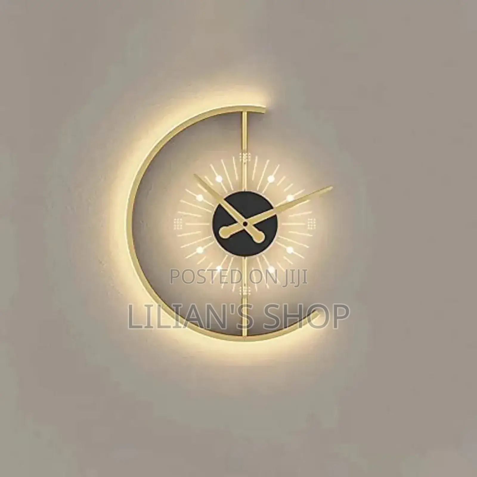 Golden Led Wall Clock