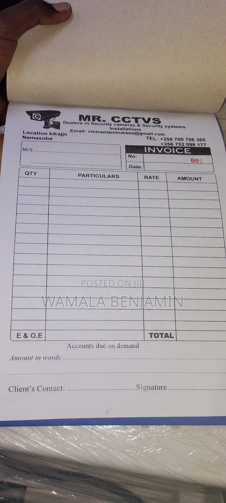 Invoice Book Printing and Designing